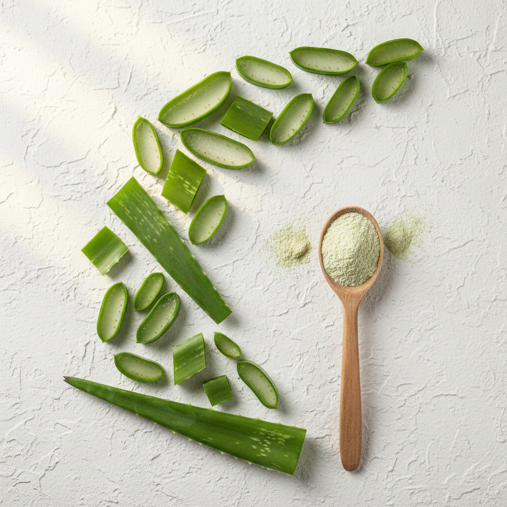 Aloe Vera Powder Flat Lay