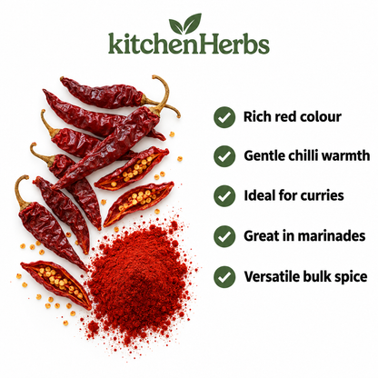 Kashmiri red chilli powder infographic