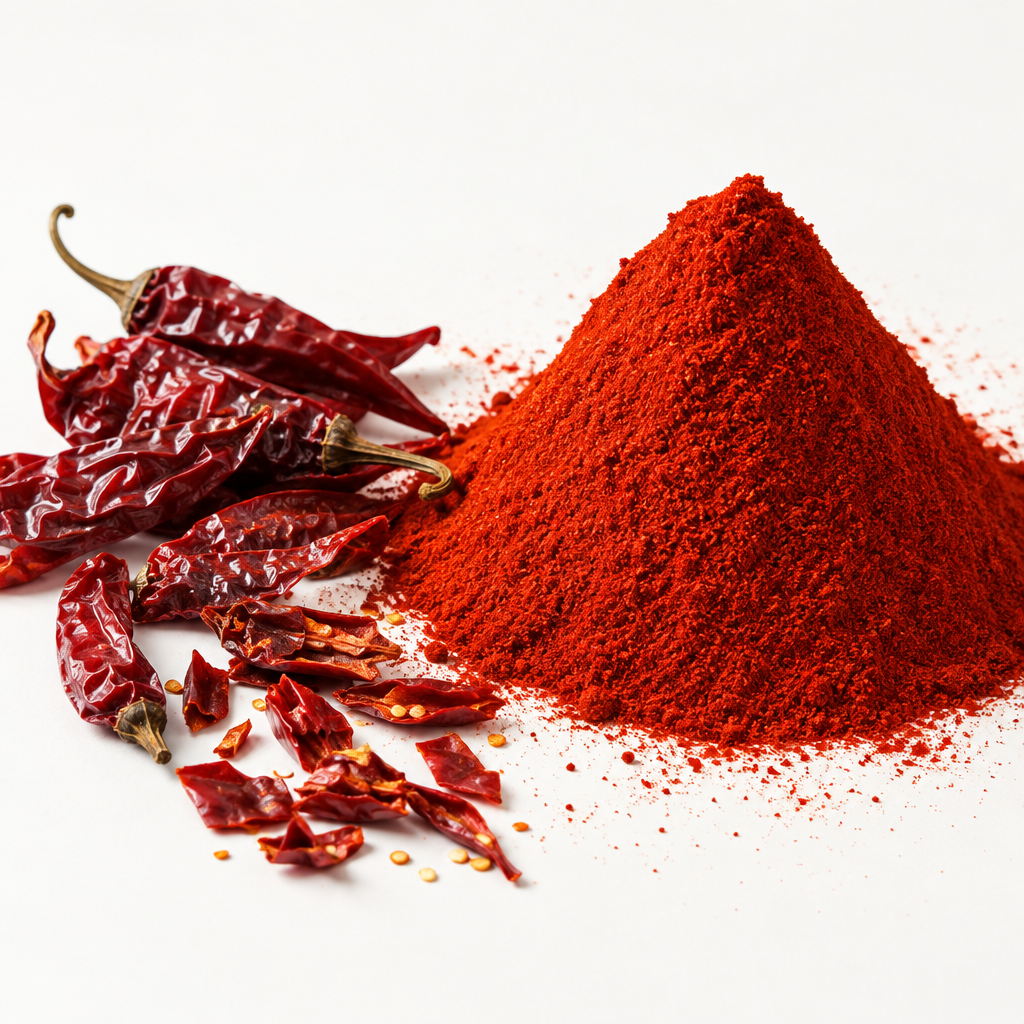 Kashmiri red chilli powder product shot