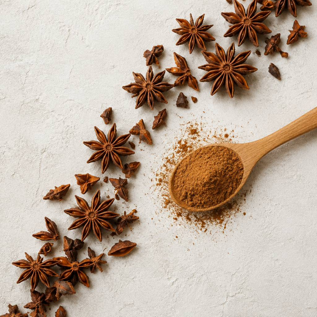 Star Anise Powder creative flat lay
