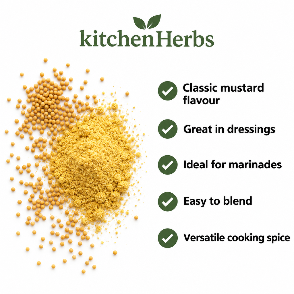 Yellow Mustard Powder benefits infographic