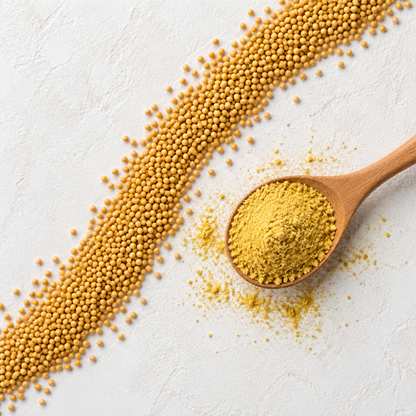 Yellow Mustard Powder creative flat lay